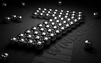 Windows 7 logo, 3D metal balls, Windows 7 3D logo, Windows 7 emblem, black background, 3D art, Windows HD wallpaper