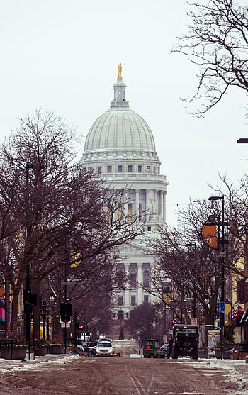 Downtown Madison skyline, Madison USA, Madison cityscape, Wisconsin skyline HD phone wallpaper