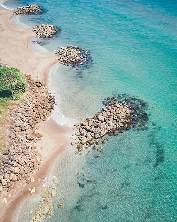 Nature, Water, Stones, Sea, Beach, Sand, View From Above HD phone wallpaper