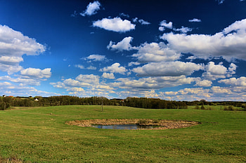 Nature, Grass, Sky, Clouds HD wallpaper