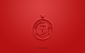 North Texas SC, creative 3D logo, red background, American soccer team, USL League One, Texas, USA, 3d art, soccer, North Texas SC 3d logo HD wallpaper