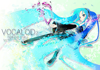 Hatsune Miku, blue, colorful, awesome, girl diva, cute, vocaloid, beauty, nice, miku, vocaloids, petals, hatsune, thighhighs, skirt, white, blue eyes, twintail, blue hair, aqua, beautiful, pink, anime, pretty, cool, idol, virtual HD wallpaper