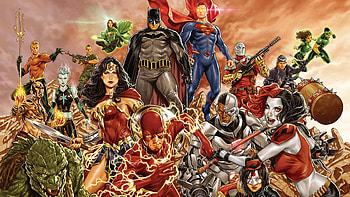 Flash, Justice League, Comics, Dc Comics, Aquaman, Barry Allen, Batman, Captain Boomerang, Cyborg (Dc Comics), Deadshot, Diana Prince, El Diablo, Enchantress (Dc Comics), Green Lantern, Harley Quinn, Jessica Cruz (Green Lantern), Katana (Dc Comics), Killer Croc, Killer Frost, Simon Baz, Suicide Squad, Superman, Wonder Woman HD wallpaper