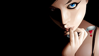 blood spoon, darkness, blood, blue eyes, spoon HD wallpaper