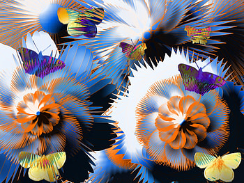Digital garden, garden, abstract HD wallpaper