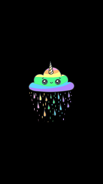 Minimal, cloud, unicorn, rain, rainbow HD phone wallpaper