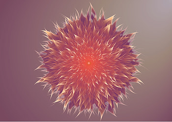 Fireball, lily red, spike, abstract HD wallpaper