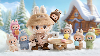 Labubu’s Adorable Winter Toy Wonderland, Labubu, toy, cute HD wallpaper