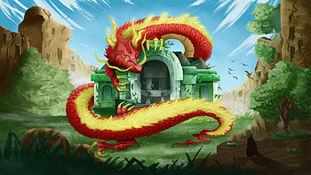 Dragon Protecting Its Precious, dragon, artist, artwork, digital-art HD wallpaper