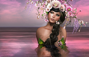 Girl, Water, Fantasy, Witch, Art HD wallpaper