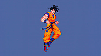 Goku 8 Bit, goku, artwork, anime, digital-art, art, 8-bit, artist HD wallpaper