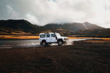 Cars, Lake, Suv, Journey, Iceland, Trip, Landmannalaugar, Landmannalaougar HD wallpaper