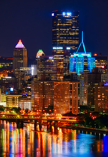 Cities, Rivers, Building, Lights, Reflection, Night City, Bridge HD phone wallpaper