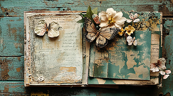 Scrapbooking Inspiration in Stunning, book, butterfly, flower, vintage HD wallpaper