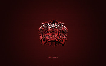 FC Ryukyu, Japanese football club, burgundy logo, burgundy carbon fiber background, J2 League, football, Okinawa, Japan, FC Ryukyu logo HD wallpaper