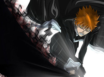 Getsuga Tenshou, bleach, ichigo, sword, anime, kurosaki ichigo, weapon, male, ichigo kurosaki HD wallpaper