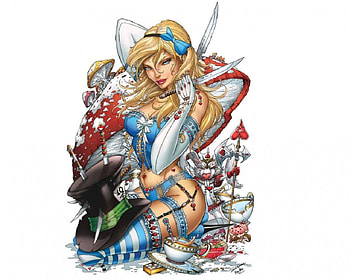 Alice In Wonderland, knves, alice, white rabbit, mad hatters hat HD wallpaper