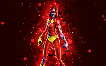 Jolterror, , red neon lights, Fortnite Battle Royale, Fortnite characters, Jolterror Skin, Fortnite, Jolterror Fortnite HD wallpaper