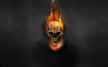 fiery ghost, , scary characters, fire flames, darkness, ghost, artwork, ghost minimalism HD wallpaper