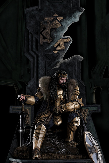 Thorin Oakenshield, King under the mountain, Whitewizardlotr artwork HD phone wallpaper