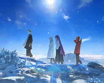 Frieren's Journey: Stark, Fern & Friends in Stunning Anime, Anime, Frieren: Beyond Journey's End, Frieren (Frieren: Beyond Journey's End), Fern (Frieren: Beyond Journey's End), Stark (Frieren: Beyond Journey's End) HD wallpaper