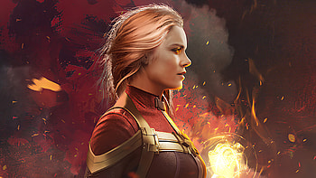 Captain Marvel The Burning Flame, captain-marvel, superheroes, artist, artwork, digital-art, artstation HD wallpaper
