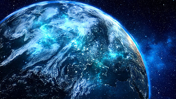 Blue Digital Planet, digital-universe, blue, planet HD wallpaper