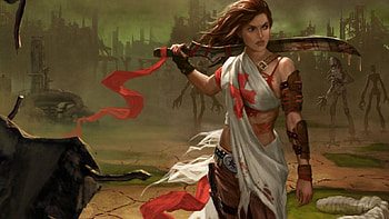 Sword Warrior, sword, cg, fantasy, warrior HD wallpaper