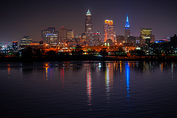 Cities, Night, City, Building, Lights, Shore, Bank, Dark HD wallpaper