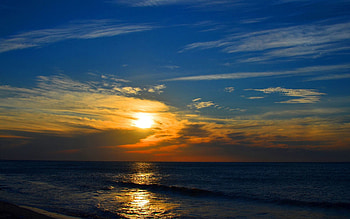 Nature, Sunset, Sea, Clouds, Waves, Horizon, Evening, Romance, Line, Trait HD wallpaper