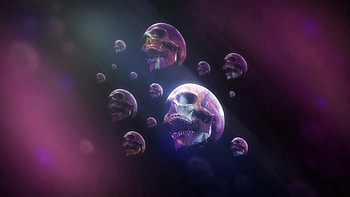 Skull, Abstract, Smoke, Shine, Light, Paint, Skulls HD wallpaper