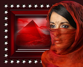 Samira, creation, orientale, beaute, red HD wallpaper