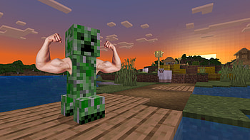 Buff Creeper, Minecraft, buff, Creeper (Minecraft), video game HD wallpaper