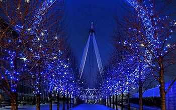 Cities, Ferris Wheel, Handsomely, It's Beautiful, Night Illumination HD wallpaper