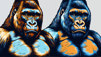 Stunning Gorilla Art in Ultra, gorilla, Digital Art, Wildlife, illustration, animal portrait HD wallpaper