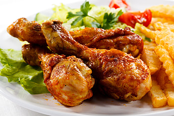 chicken and fries, chicken, tomato, fries, lettuce HD wallpaper