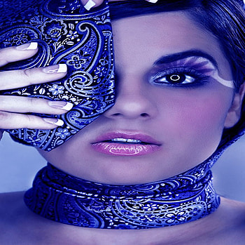 AVATAR BLUE BEAUTY, blue, model, face, lips, woman, beauty HD wallpaper