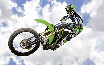 Sky, Clouds, Motorcycles, Motorcycle, Bounce, Jump, Extreme, Trick HD wallpaper