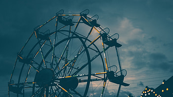 Ferris wheel, Nighttime, Carnival, Halloween vibes HD wallpaper