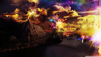Landscape, Fantasy, Sky, Mountains, Night HD wallpaper