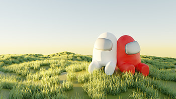 Among Us Game Characters, video game, Among Us HD wallpaper