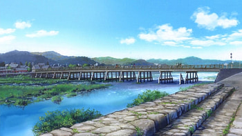 Anime Bridge, Scenery, Bridge, Anime Scenery, Nature, Anime, River HD wallpaper