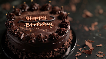Scrumptious Chocolate Happy Birtay Cake, birtay cake, Happy Birtay, chocolate cake, celebration, dessert HD wallpaper