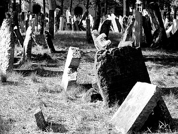Cemetery, black and white, graph, grave, graveyard, dead, death HD wallpaper