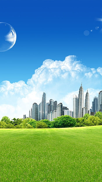 Clean, Green City HD phone wallpaper