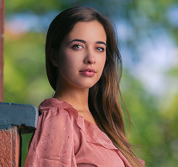 Beautiful girl, teen model, long hair HD wallpaper