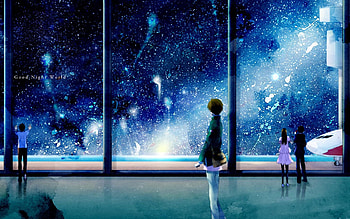 Good Night World, fantasy, space, stars, people, beauty HD wallpaper