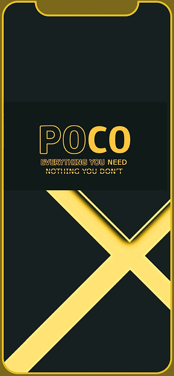 poco, symbol, yellow HD phone wallpaper