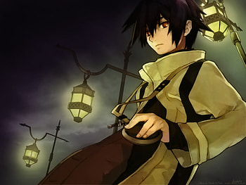 anime dark gothic boy, street lights, anime, cool, gothic boy, cute, black hair, dark HD wallpaper