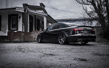 Audi A6, C7, rear view, exterior, A6 C7 tuning, black sedan, A6 tuning, German cars, Audi HD wallpaper